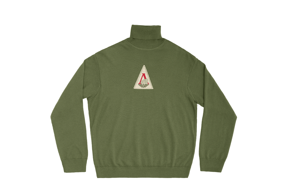 Свитер с высоким горлом и эмблемой 1971 года (зеленый) (S)