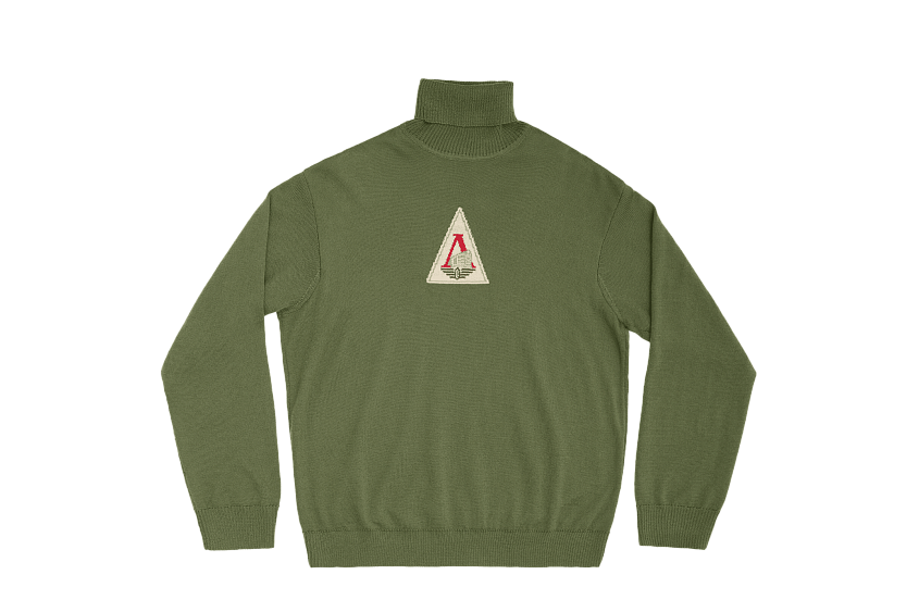Свитер с высоким горлом и эмблемой 1971 года (зеленый) (S)