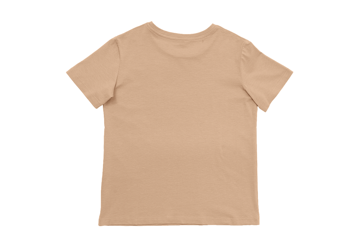 Футболка женская с аббревиатурой (бежевая) (XS)