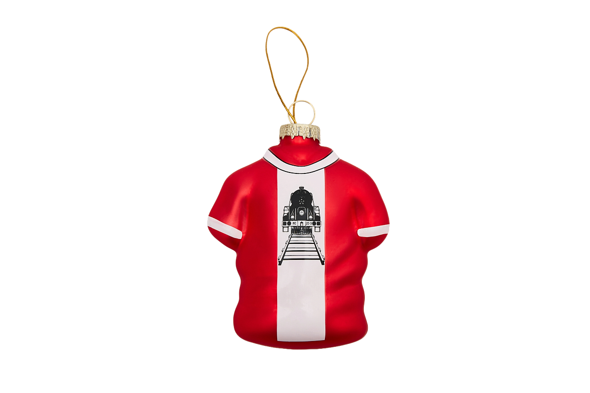 Набор стеклянных елочных украшений из 3-х маек Локомотив «Ретро»