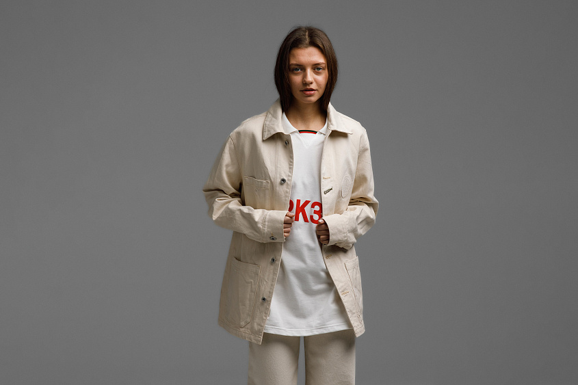 Куртка железнодорожного рабочего (слоновая кость) ЧРКЗВ x ПЛНБ (S)