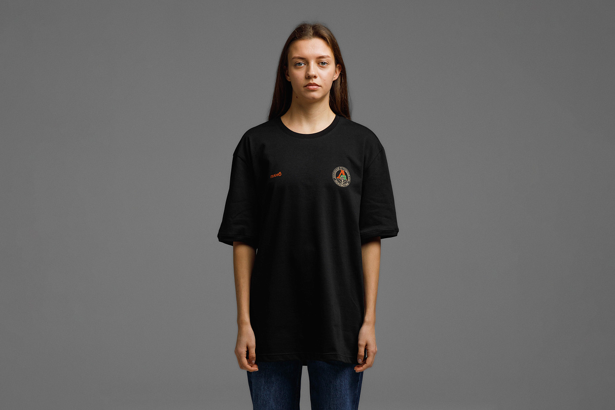 Футболка свободного кроя (чёрная) ЧРКЗВ x ПЛНБ (XS)