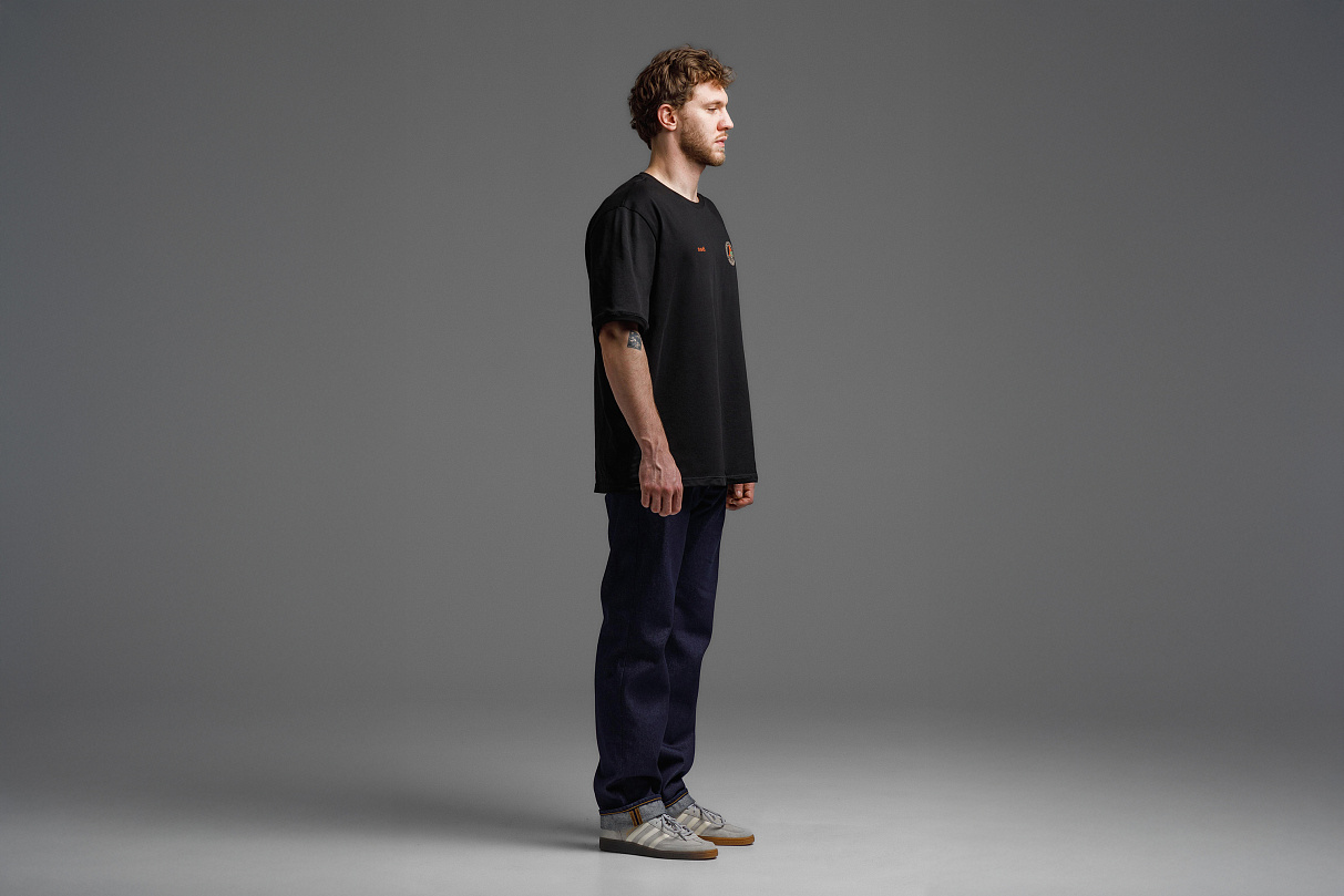 Джинсы тёмно - синие свободного кроя ЧРКЗВ x ПЛНБ (S)