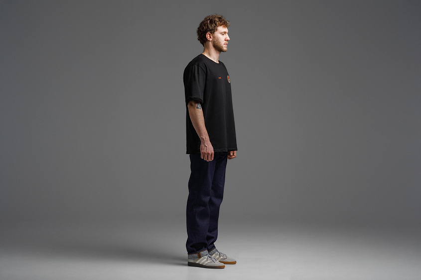 Джинсы тёмно - синие свободного кроя ЧРКЗВ x ПЛНБ (S)