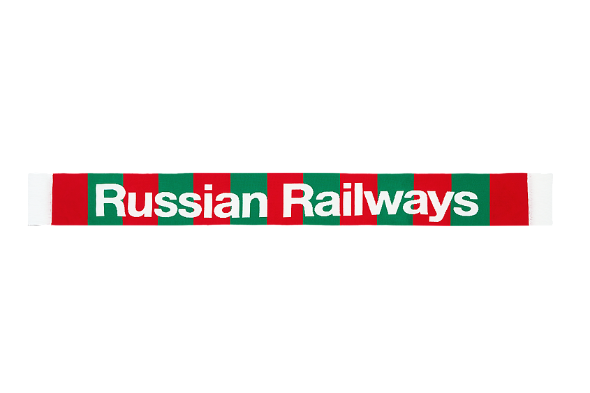 Шарф FC Lokomotv Russian Railways 2004-2024 красно-зелено-белый вертикальная полоса