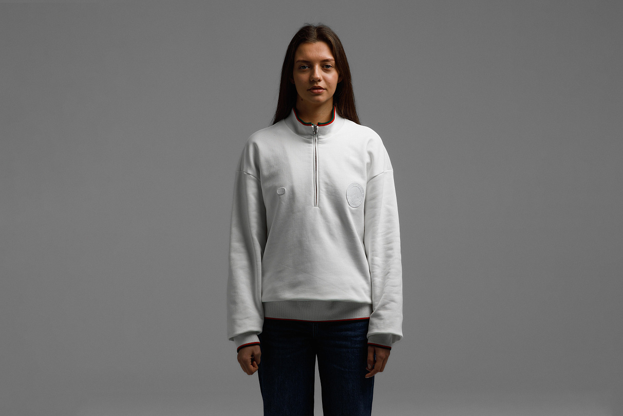 Кофта 1/4 зип (слоновая кость) ЧРКЗВ x ПЛНБ (S)