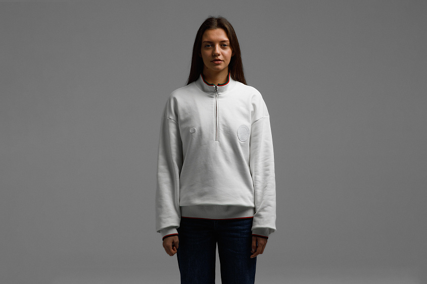 Кофта 1/4 зип (слоновая кость) ЧРКЗВ x ПЛНБ (S)