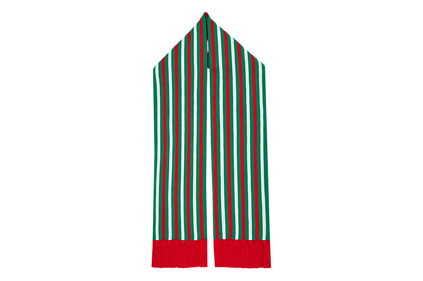 Шарф «Локомотив» красно-зелёно-белый в полоску