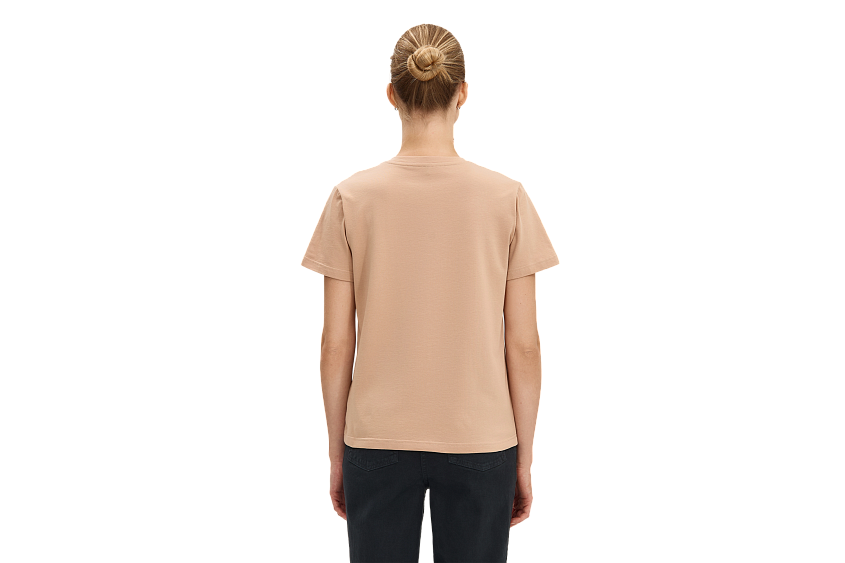 Футболка женская с каллиграфической надписью (бежевая) (XS)