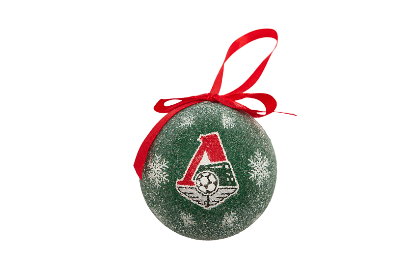 Набор из 6-и пластиковых елочных шаров Локомотив (с обсыпкой имитирующей снег)