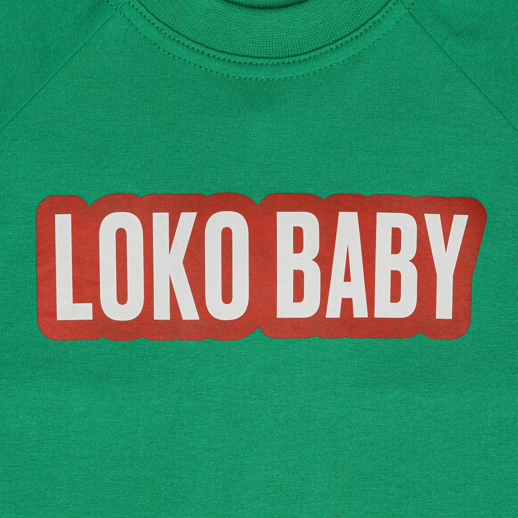 Футболка детская Loko Baby зеленая с красным (68)
