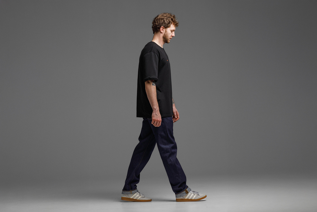 Джинсы тёмно - синие свободного кроя ЧРКЗВ x ПЛНБ (S)