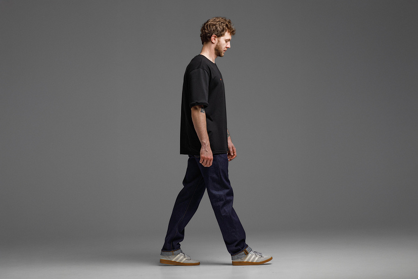 Джинсы тёмно - синие свободного кроя ЧРКЗВ x ПЛНБ (S)