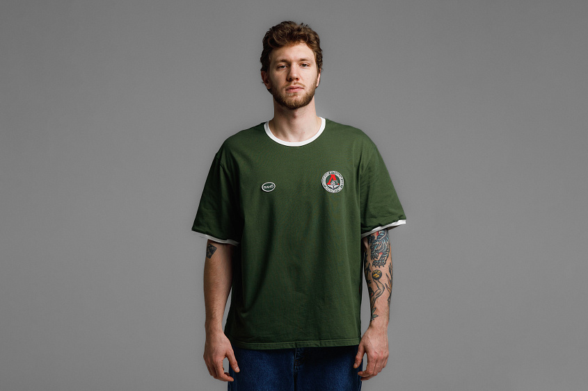 Футболка свободного кроя (зелёная) с эмблемой ЧРКЗВ x ПЛНБ (XS)