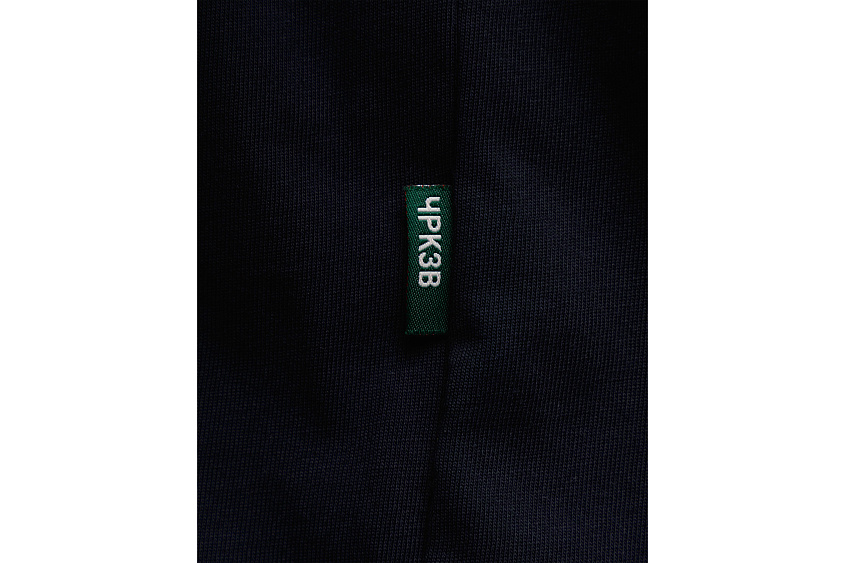 Футболка свободного кроя (тёмно-синяя) с эмблемой ЧРКЗВ x ПЛНБ (XS)