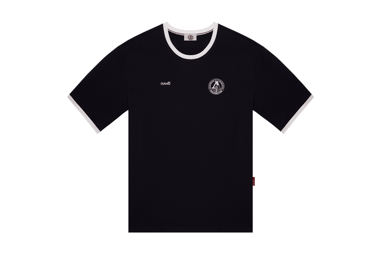 Футболка свободного кроя (тёмно-синяя) с эмблемой ЧРКЗВ x ПЛНБ (XS)