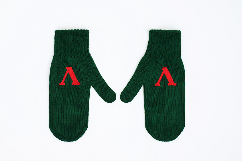Варежки с литерой «Л» (зелёные)