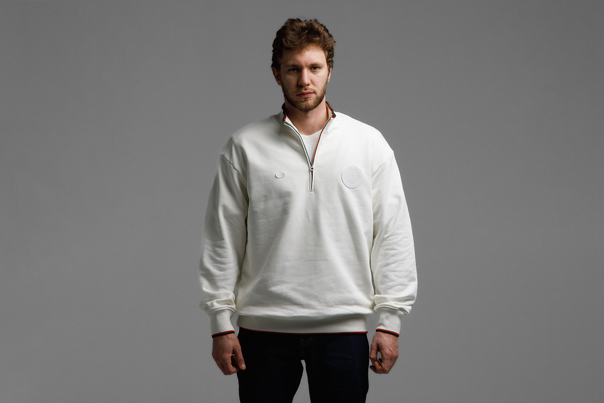 Кофта 1/4 зип (слоновая кость) ЧРКЗВ x ПЛНБ (S)