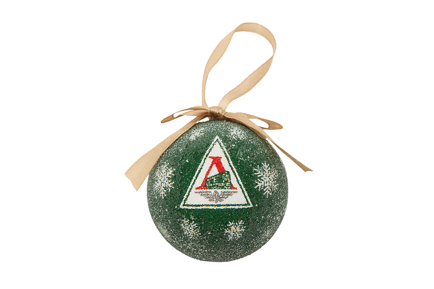 Набор из 6-и пластиковых елочных шаров Локомотив «Ретро» (с обсыпкой имитирующей снег)