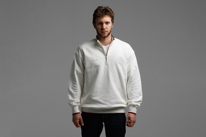 Кофта 1/4 зип (слоновая кость) ЧРКЗВ x ПЛНБ (S)