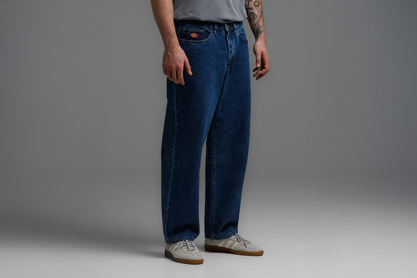 Джинсы голубые свободного кроя ЧРКЗВ x ПЛНБ (S)