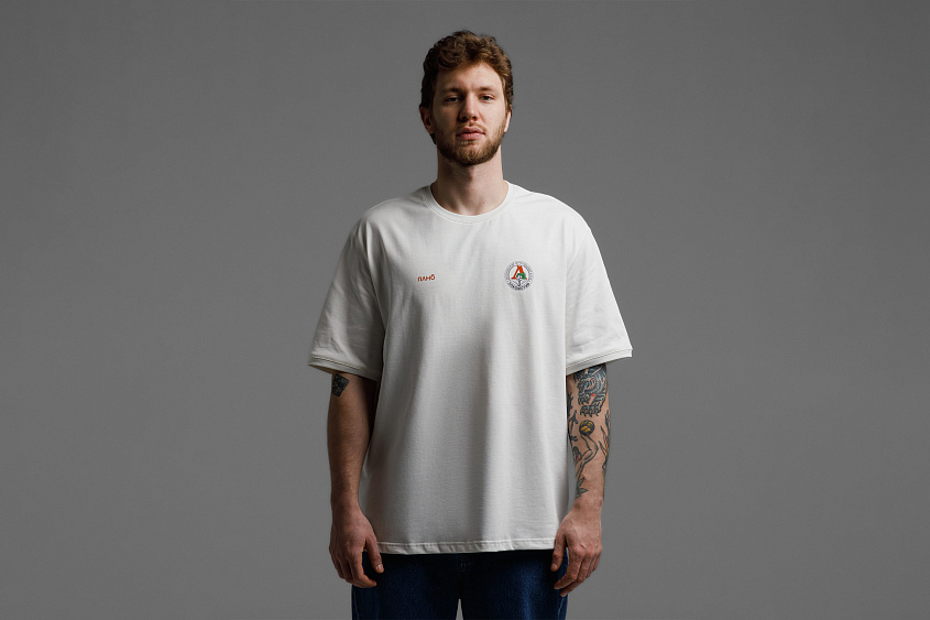 Футболка свободного кроя (белая) ЧРКЗВ x ПЛНБ (XS)