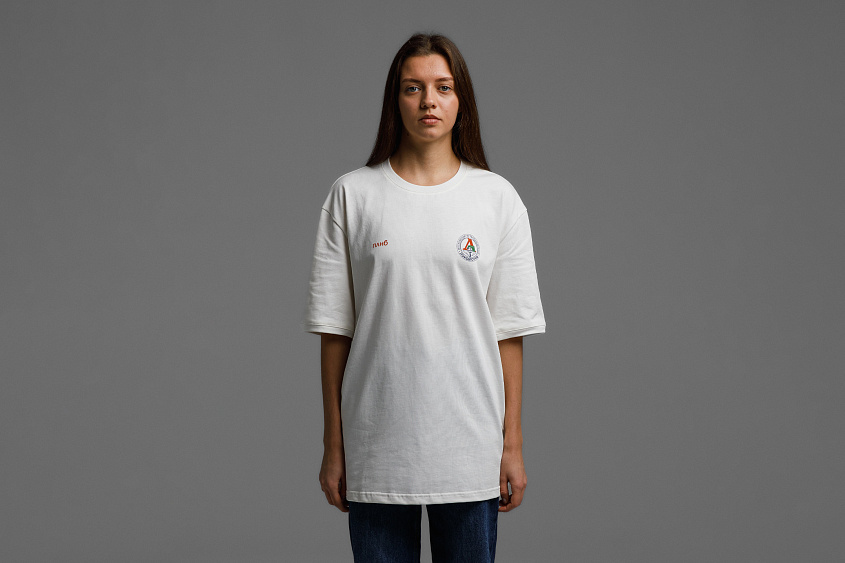 Футболка свободного кроя (белая) ЧРКЗВ x ПЛНБ (XS)