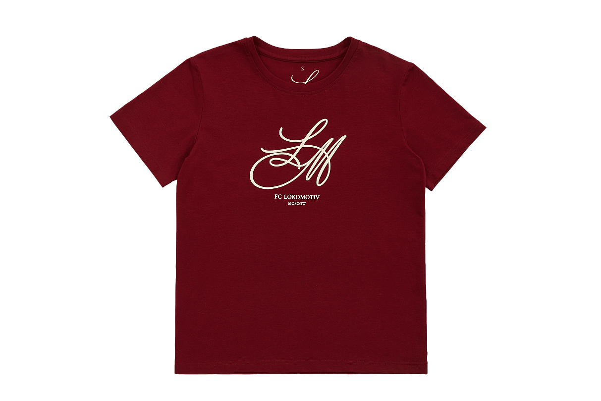 Футболка женская с аббревиатурой (бордовая) (XS)