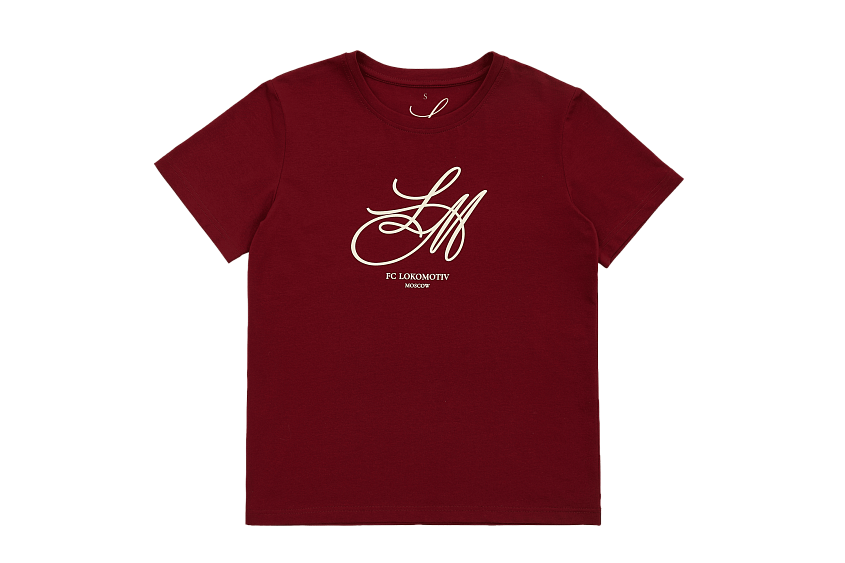 Футболка женская с аббревиатурой (бордовая) (XS)