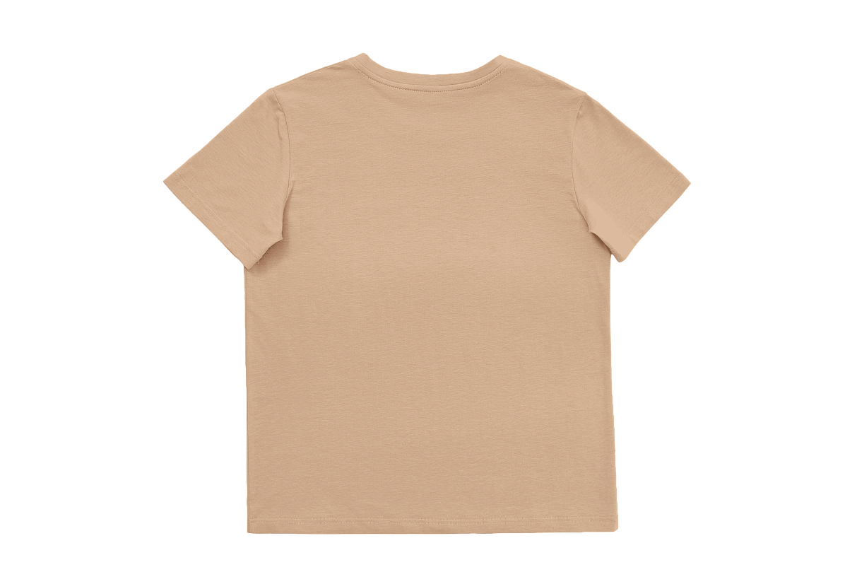 Футболка женская с каллиграфической надписью (бежевая) (XS)