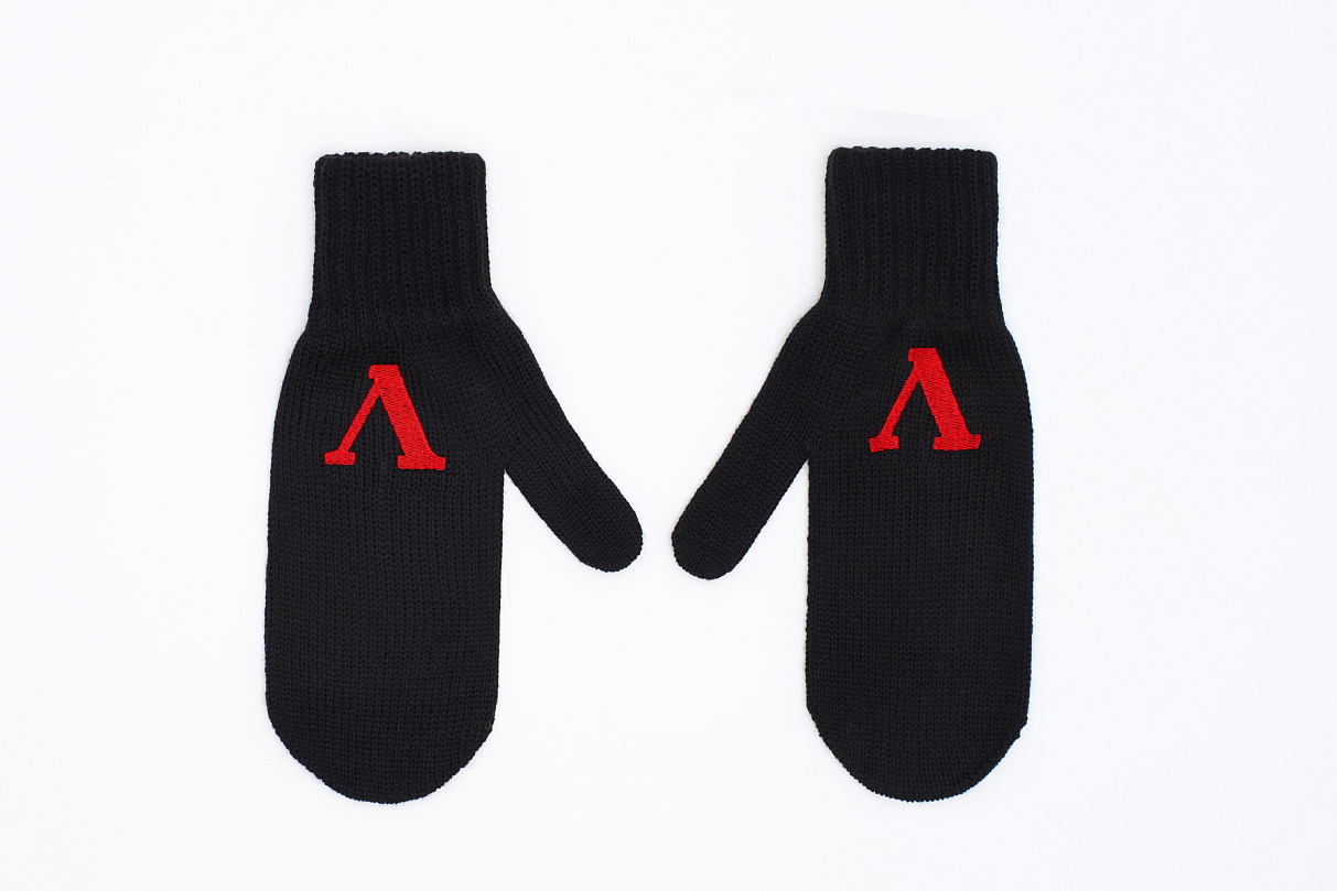 Варежки с литерой «Л» (чёрные)