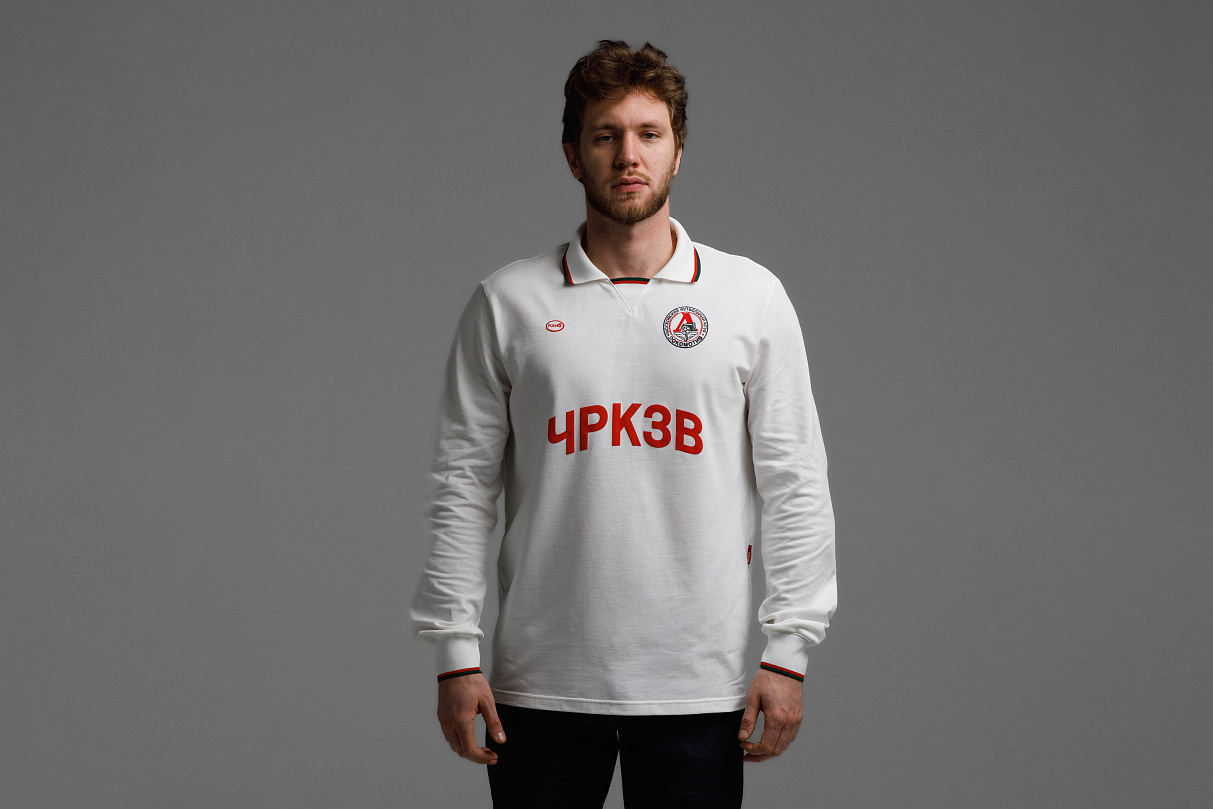 Рубашка -поло с длинным рукавом (слоновая кость) ЧРКЗВ x ПЛНБ (S)