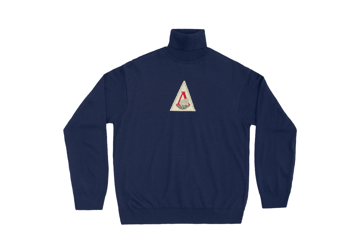 Свитер с высоким горлом и эмблемой 1971 года (синий) (S)