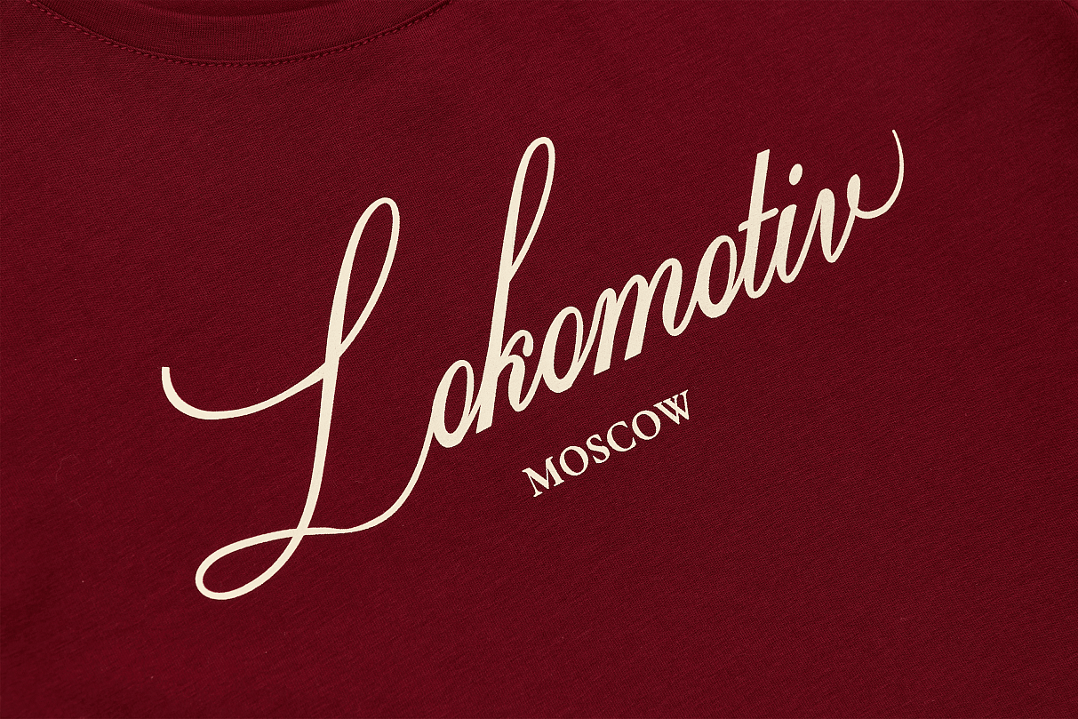 Футболка женская с каллиграфической надписью (бордовая) (XS)